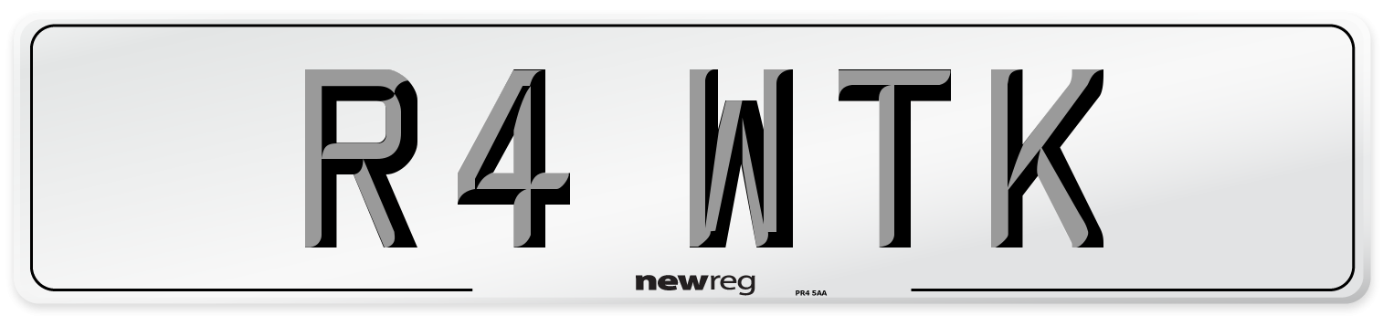 R4 WTK Number Plate from New Reg